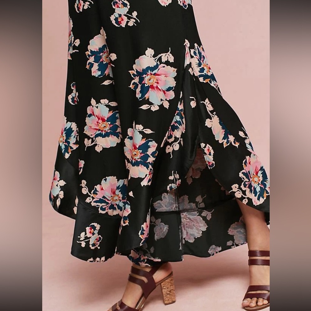 Elevenses Black Pink Tansy Ruffled Trumpet Pants‎ Size 8 - Picture 4 of 14